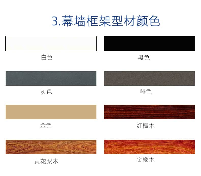 玻璃类型、颜色选择